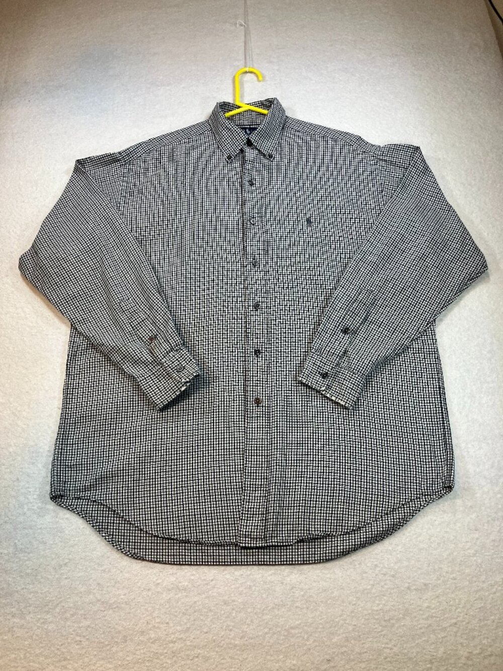 VTG Ralph Lauren Polo White Check 100% Cotton The Blaire Button Down Medium